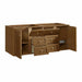 Laurent 60" Double Vanity in Honey Oak Coner View Open Doors Floating