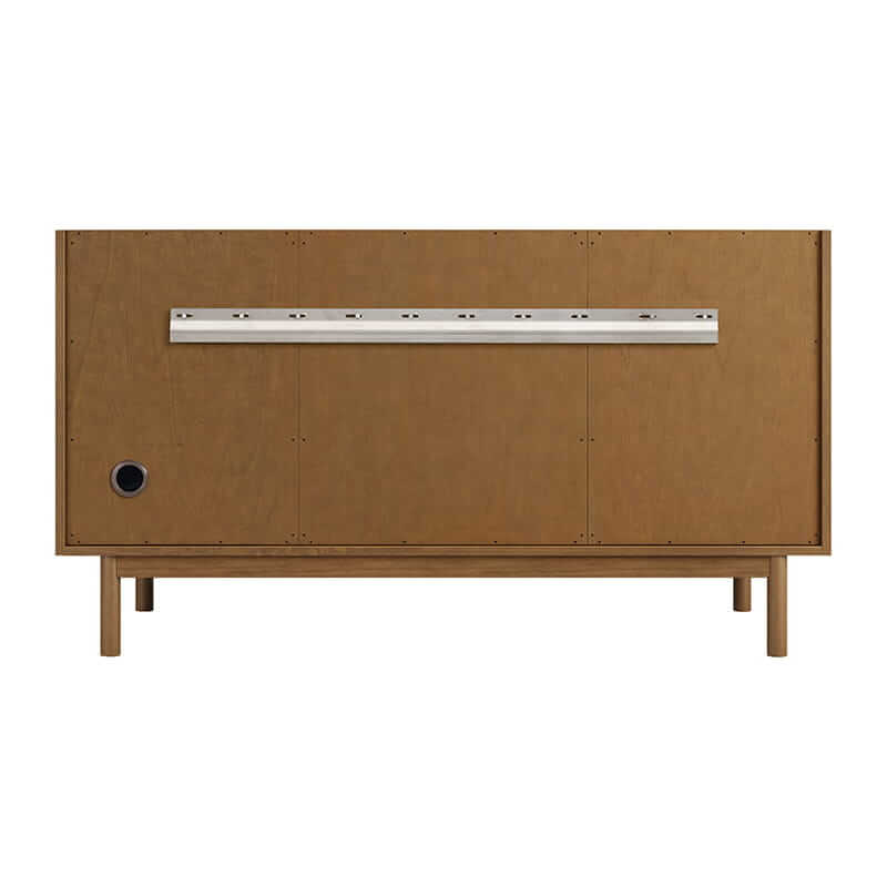 Laurent 60 Inch Double Vanity in Honey Oak Back View Freestanding