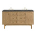 Laurent 60 Inch Double Vanity in Light Natural Oak With Parisien Bleu Quartz Top