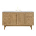 Laurent 60 Inch Single Vanity in Light Natural Oak With Eternal Jasmine Pearl Quartz Top