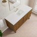 Laurent 60" Single Vanity in Honey Oak With White Zeus Silestone Top