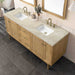 Laurent 72" Double Vanity in Light Natural Oak With Tajnar Eclos Top