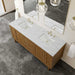 Laurent 72 Inch Double Vanity in Honey Oak With Eternal Ethereal Noctis Silestone Top