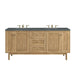 Laurent 72 Inch Double Vanity in Light Natural Oak With Parisien Bleu Top
