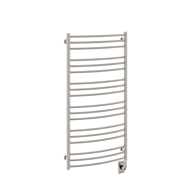 Laveno 23.5 x 47.5 Towel Warmer Brushed Nickel Corner View
