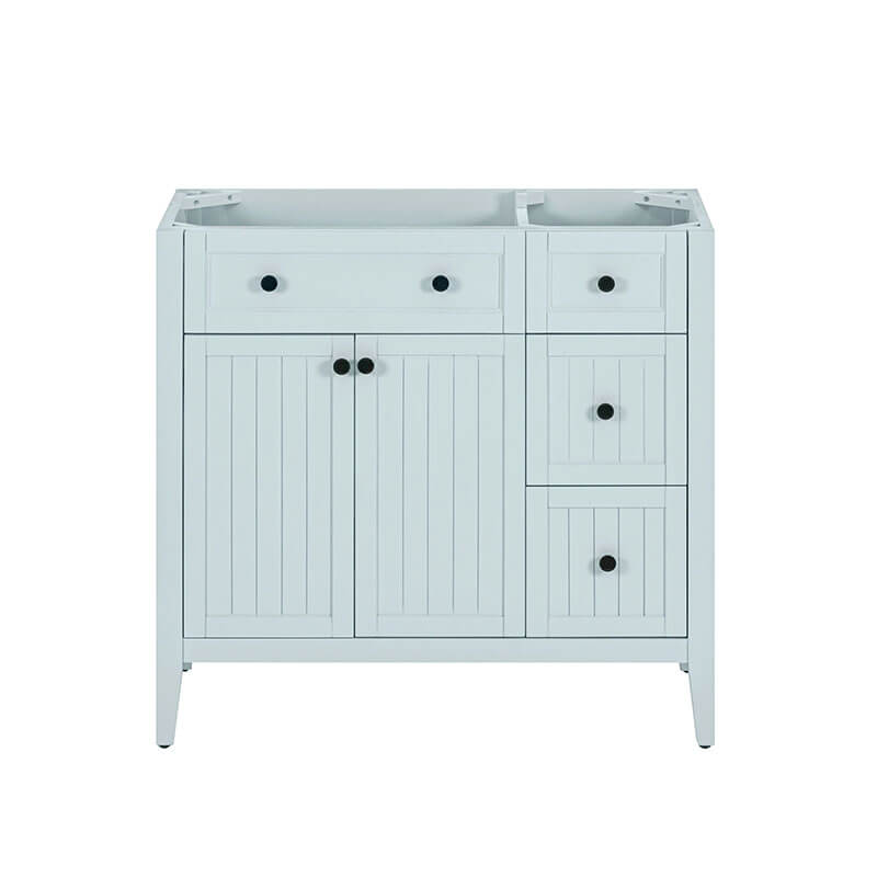 Layla 36 inch Left-Offset Single Sink Bathroom Vanity Ice Blue Cabinet Only