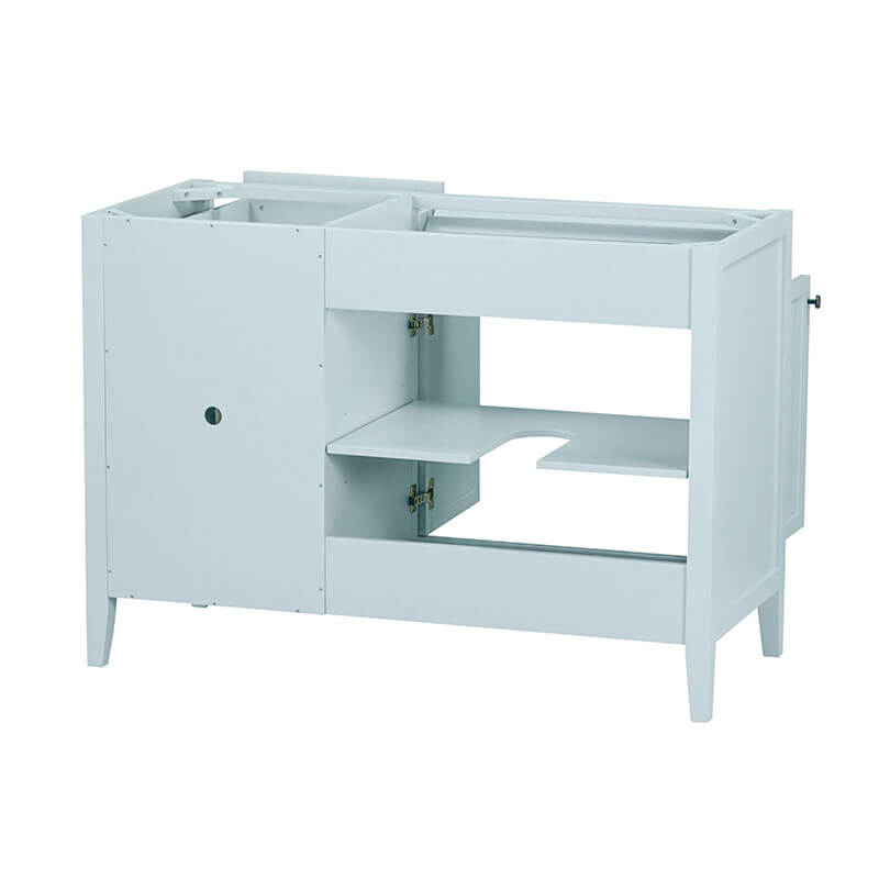 Layla 48 Left-Offset Single Sink Bathroom Vanity Ice Blue Cabinet Only Back View