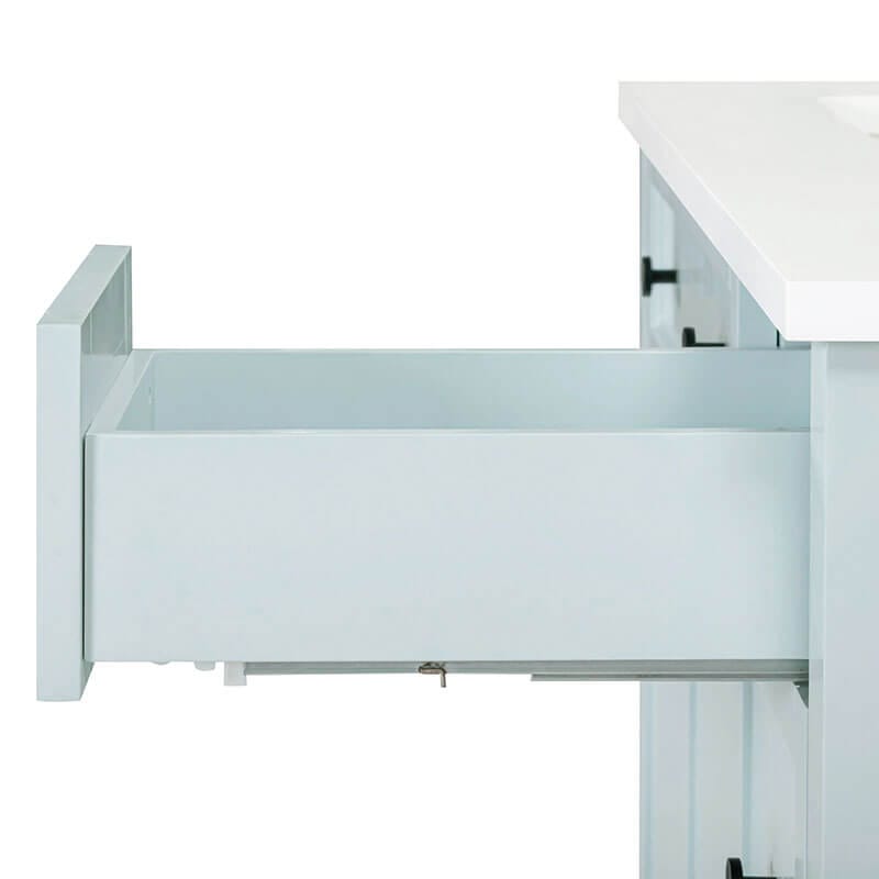 Layla 48 Left-Offset Single Sink Bathroom Vanity Ice Blue Cabinet Only Side View