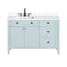 Layla 48 Left-Offset Single Sink Bathroom Vanity Ice Blue in Cala White Engineered Stone Front View