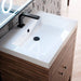Linden 24" Single Vanity in Mid Century Walnut With Glossy White Composite Stone Top Up Close