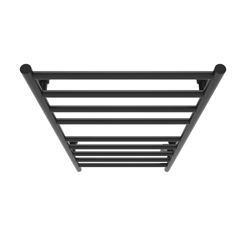 Linear 18" x 40" Towel Warmer in Matte Black Hardwired Top View