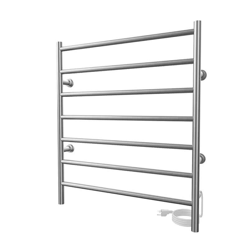 Linear 24" x 27" Towel Warmer in Brushed Nickel Hardwired Side View
