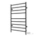 Linear 24 x 40 Inch Towel Warmer in Matte Black Plug in Side View