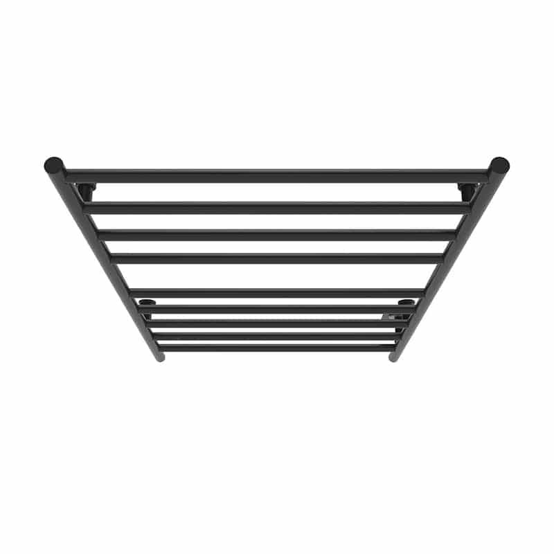 Linear 24" x 40" Towel Warmer in Matte Black Hardwired Top View