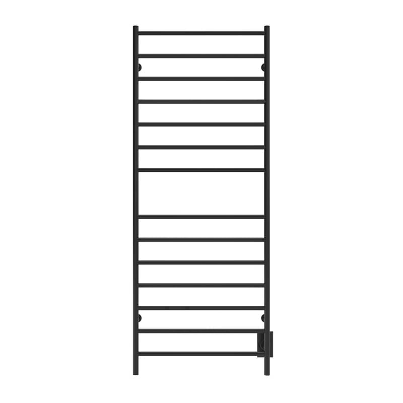 Linear 24 x 60 Inch Towel Warmer in Matte Black Hardwired Front View
