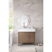 Linear 36" Single Vanity in Whitewashed Walnut With White Composite Stone Top Front View
