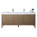 Linear 72" Double Vanity in Whitewashed Walnut With Glossy White Composite Stone Top