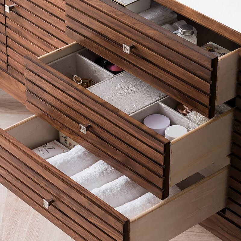 Linear 72 Inch Single Vanity Drawers Up Close