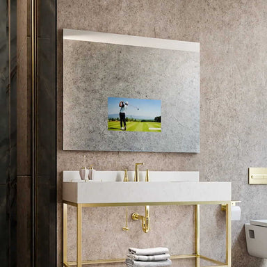 Loft Led Lighted Mirror Tv Corner View Facing Right