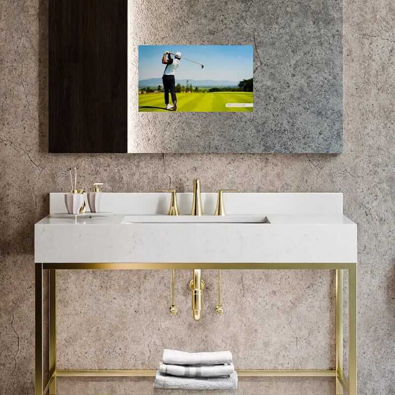 Loft Lighted Mirror Tv Front View Up Close