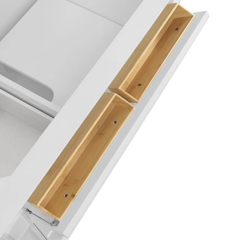 Lorelai 36 Inch Single Vanity in Bright White With Tip Out Drawer