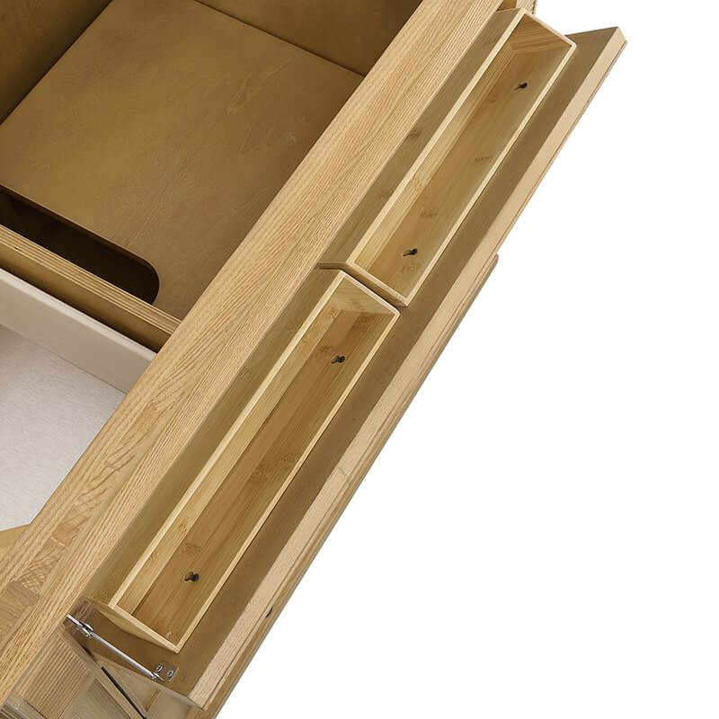 Lorelai 36 Inch Single Vanity in Light Natural Oak Tip Top Drawer