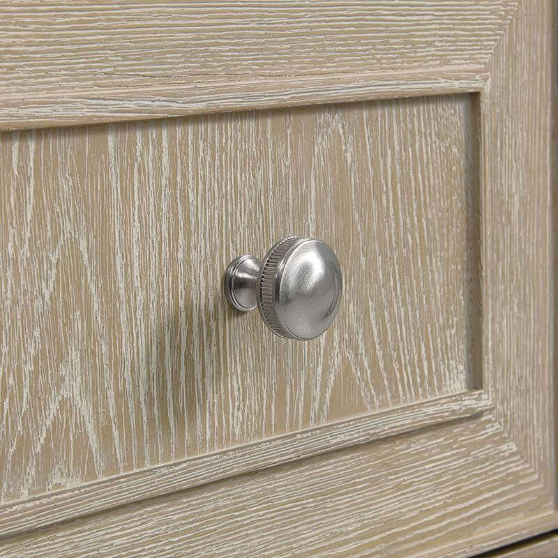 Lorelai 36 Inch Single Vanity in Whitewashed Oak Satin Nickel Knob