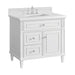 Lorelai 36" Single Vanity in Bright White Corner View With Countertop