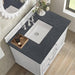Lorelai 36" Single Vanity in Bright White With Charcoal Soapstone Silestone Top