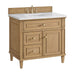 Lorelai 36" Single Vanity in Light Natural Oak Corner View With Countertop