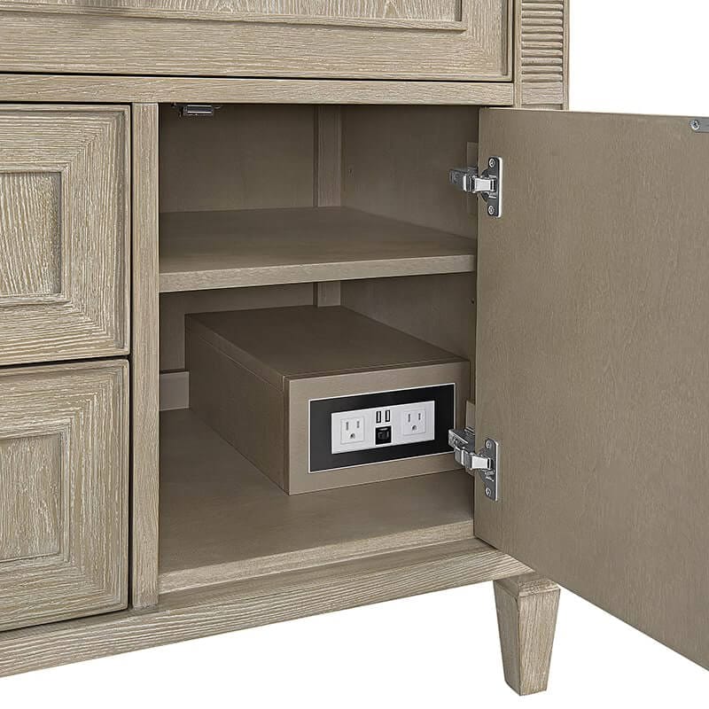 Lorelai 36" Single Vanity in Whitewashed Oak One 120 Volt With USB Ports