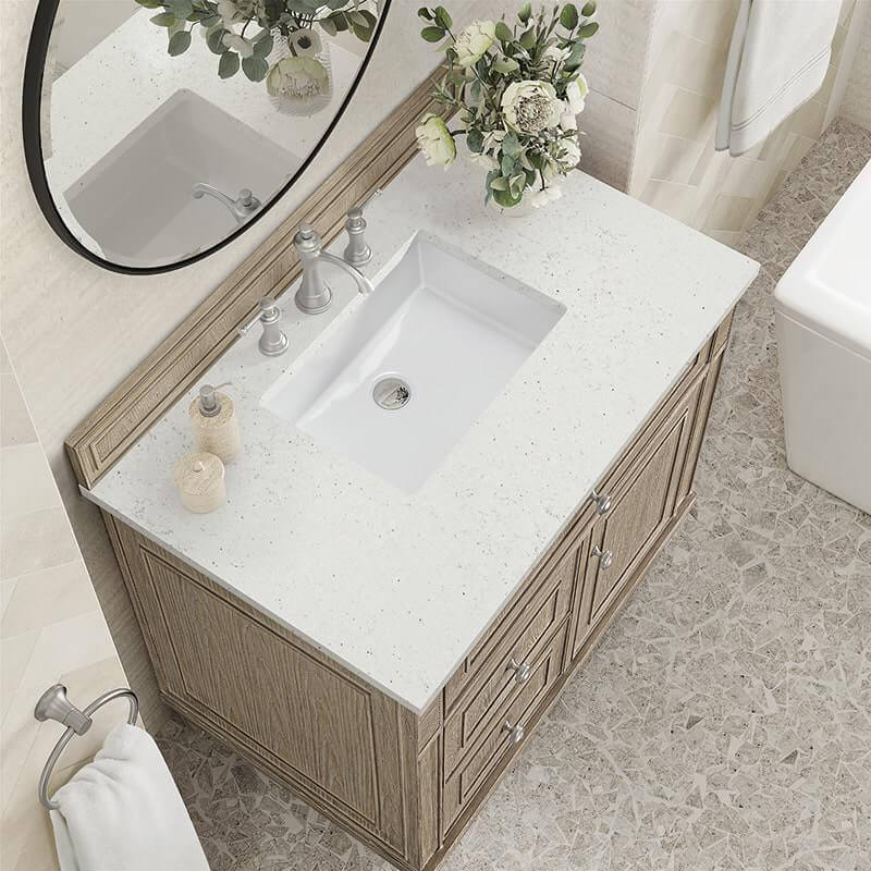 Lorelai 36" Single Vanity in Whitewashed Oak With Lime Delight Silestone Top