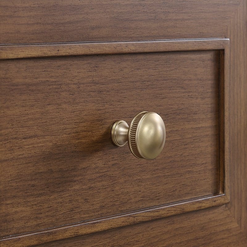 Lorelai 48 Inch Single Vanity in Mid Century Walnut Champagne Brass Knob