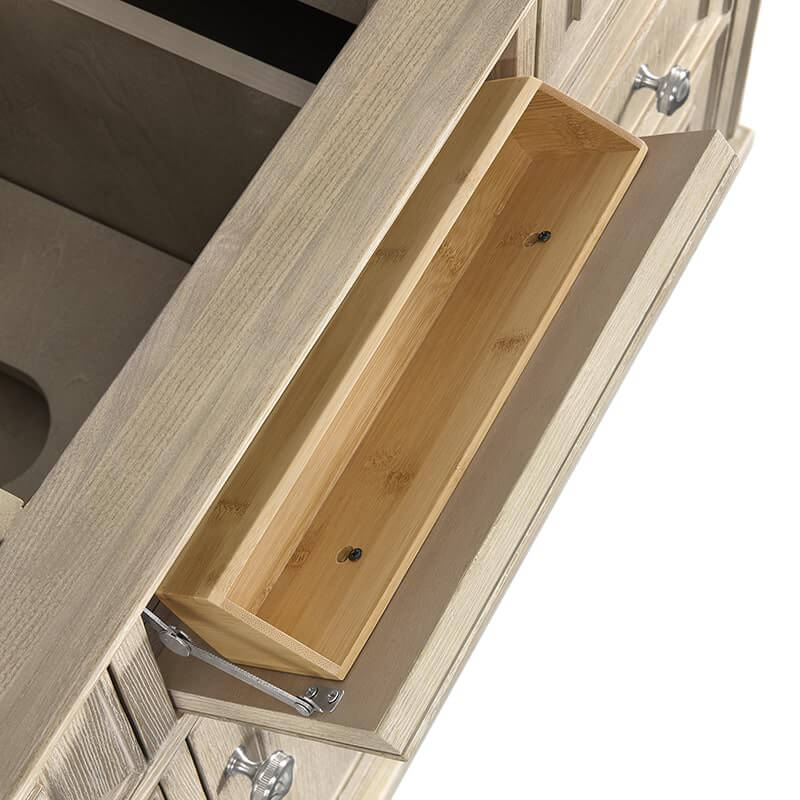 Lorelai 48 Inch Single Vanity in Whitewashed Oak One Tip Out Drawer