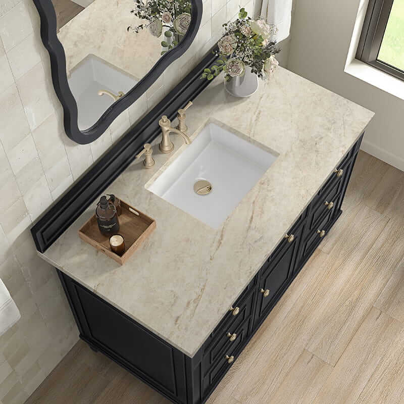 Lorelai 48" Single Vanity in Black Onyx With Tajnar Eclos Top
