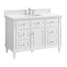 Lorelai 48" Single Vanity in Bright White Corner View With Countertop