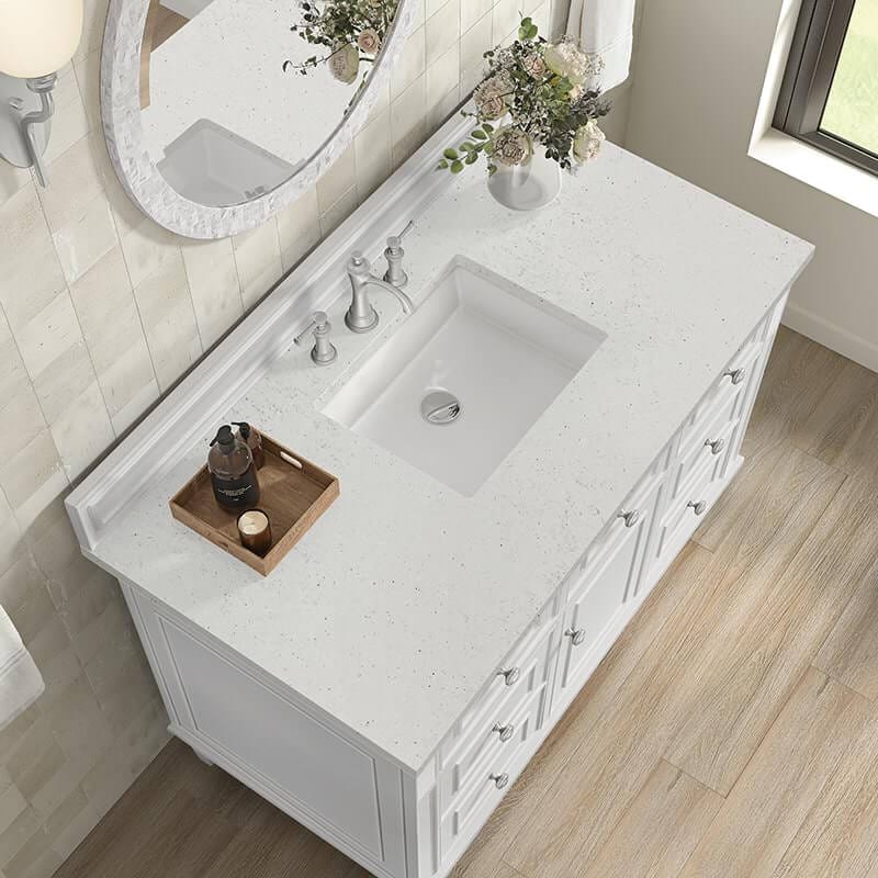 Lorelai 48" Single Vanity in Bright White With Lime Delight Silestone Top