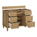 Lorelai 48" Single Vanity in Light Natural Oak Corner View Open Drawers