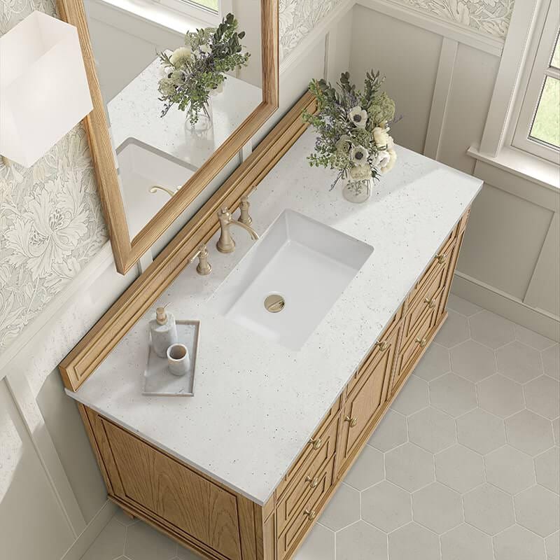 Lorelai 48" Single Vanity in Light Natural Oak With Lime Delight Silestone Top