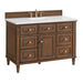 Lorelai 48" Single Vanity in Mid Century Walnut Corner View With Countertop
