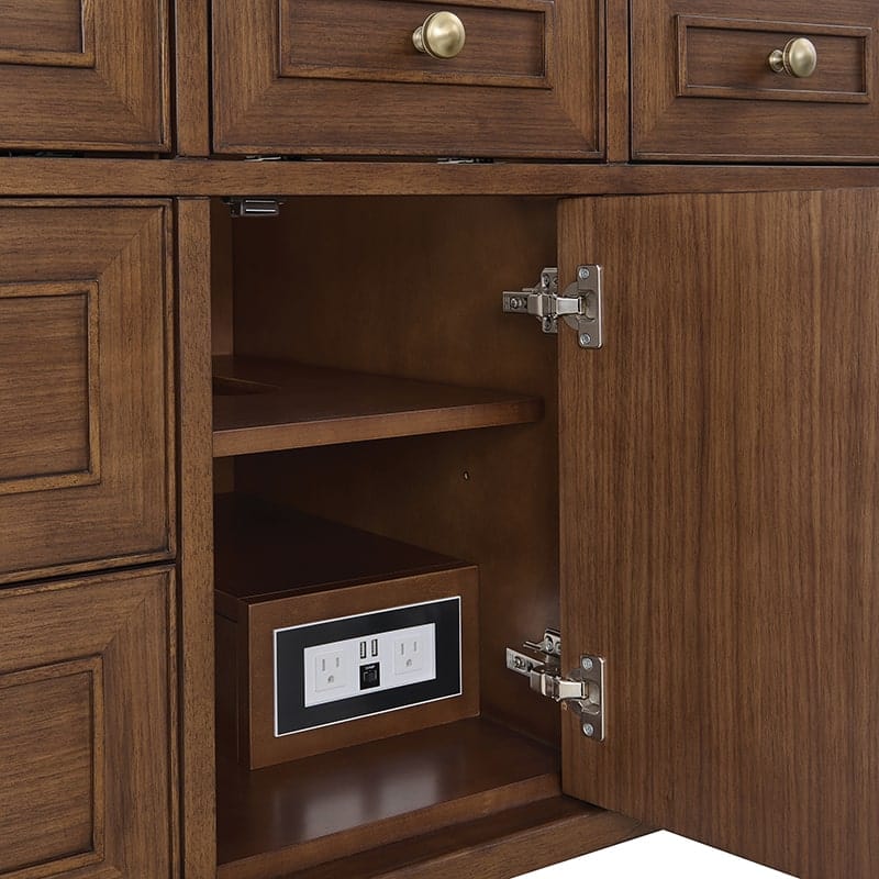 Lorelai 48" Single Vanity in Mid Century Walnut One 120 Volt Outlet With USB Ports