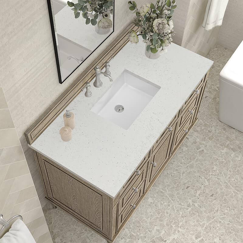 Lorelai 48" Single Vanity in Whitewashed Oak With Lime Delight Silestone Top