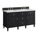 Lorelai 60" Double Vanity in Black Onyx Corner View With Countertop