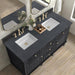 Lorelai 60" Double Vanity in Black Onyx With Charcoal Soapstone Silestone Top