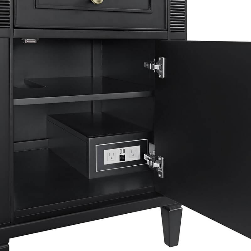 Lorelai 60" Double Vanity in Black Onyx With Two 120 Volt Outlets With USB Ports