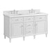 Lorelai 60" Double Vanity in Bright White Corner View With Countertop