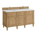 Lorelai 60" Double Vanity in Light Natural Oak Corner View With Countertop