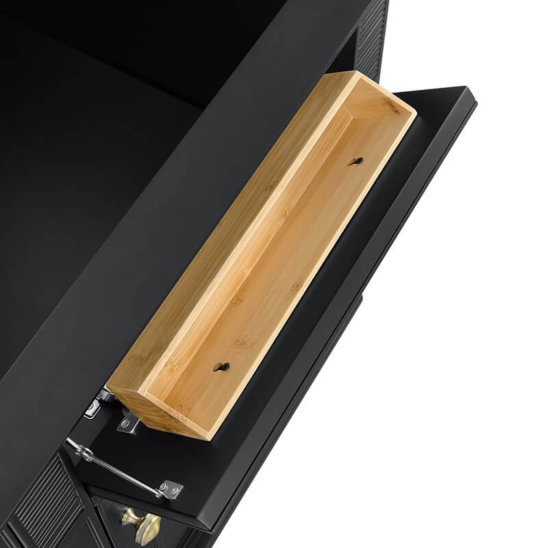 Lorelai 60 Inch Double Vanity in Black Onyx With One Tip-Out Drawer