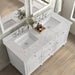 Lorelai 60 Inch Double Vanity in Bright White With Eternal Jasmine Pearl Silestone Top