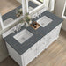 Lorelai 60 Inch Double Vanity in Bright White With Parisien Bleu Silestone Top